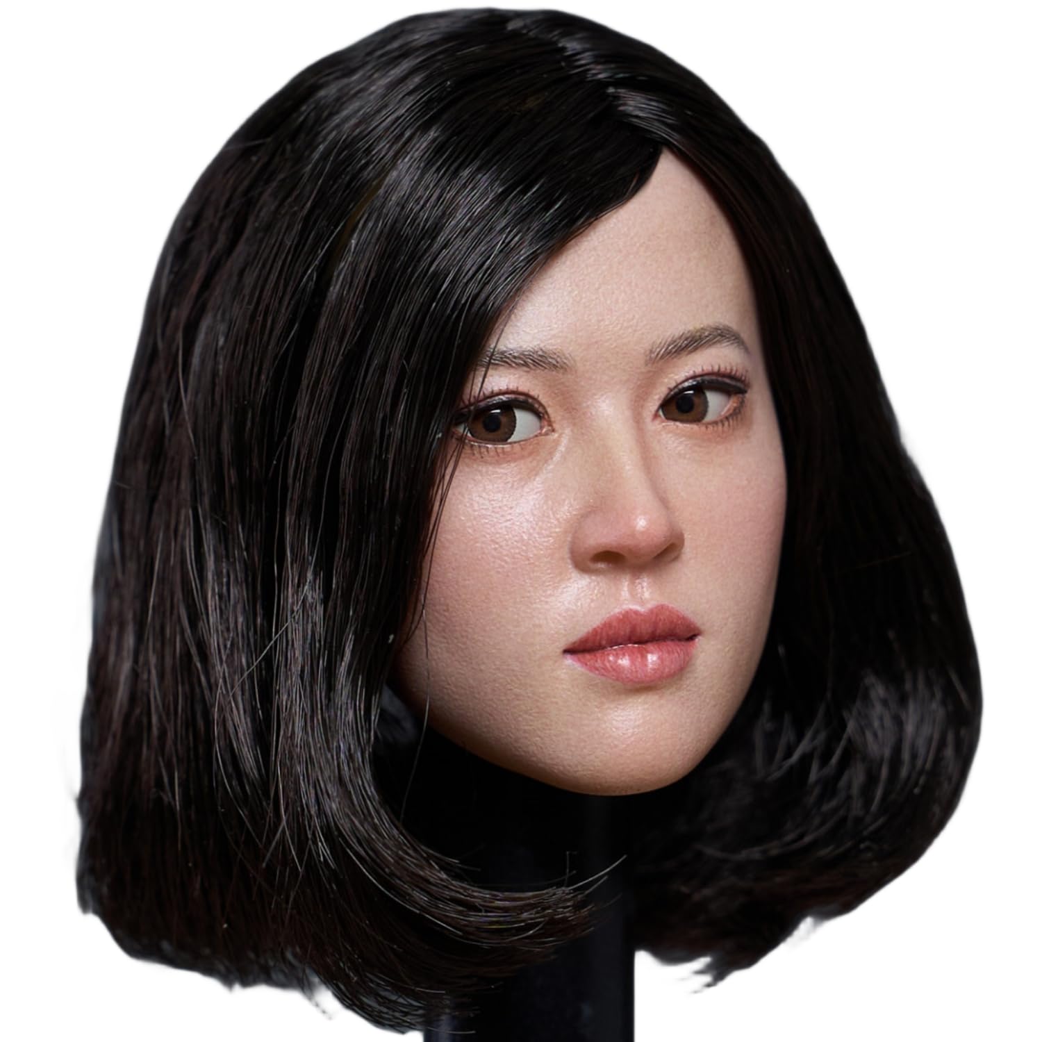 HiPlay 1:6 Scale Female Head Sculpt, Asia Girl Movable Eyes Head Sculpture for 12-inch Action Figures