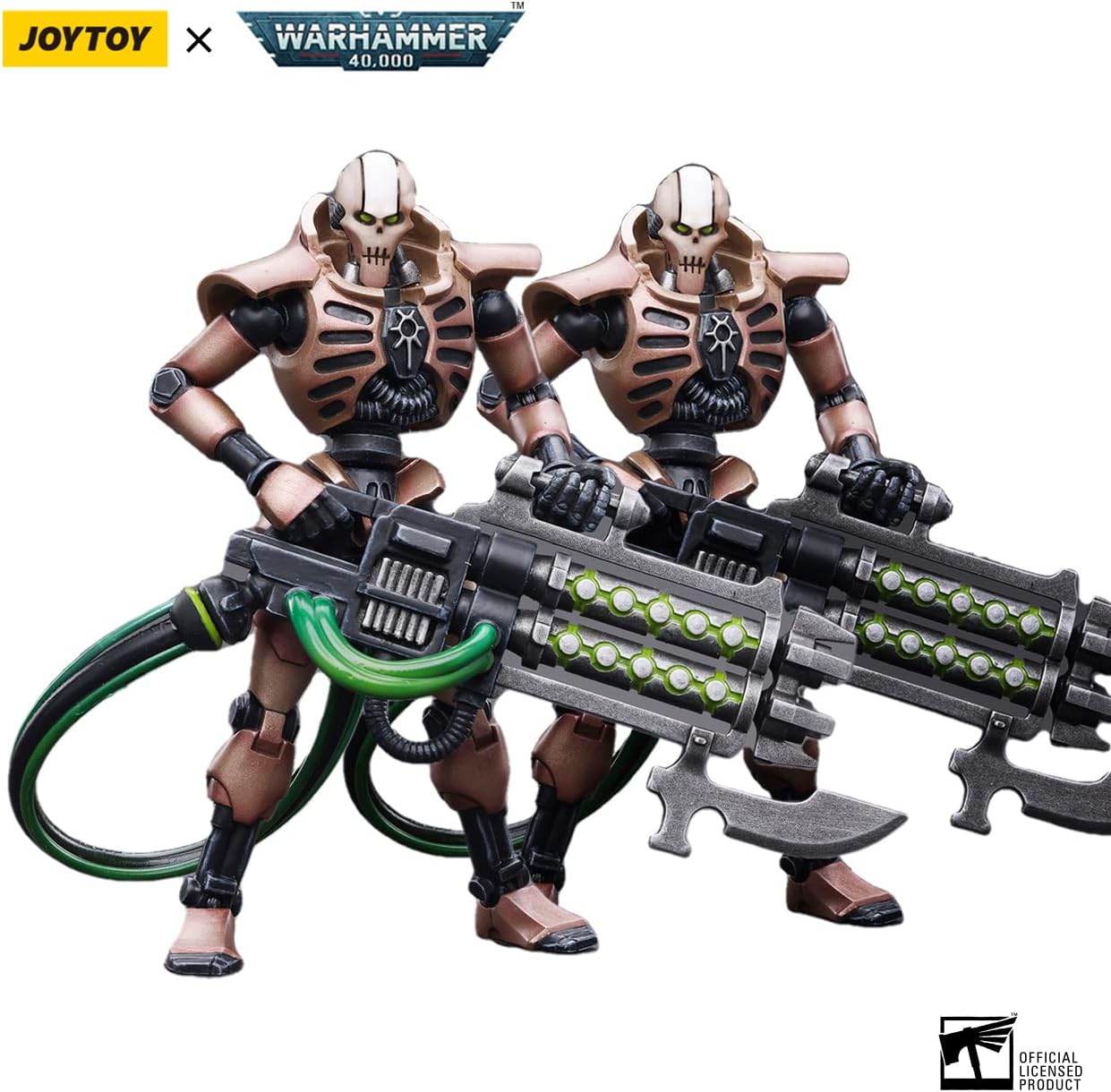 HiPlay JoyToy ¡Á Warhammer 40K Officially Licensed 1/18 Scale Action Figures Full Set Series Black Templars & Necrons (Necrons, Golden Blaster x 2)