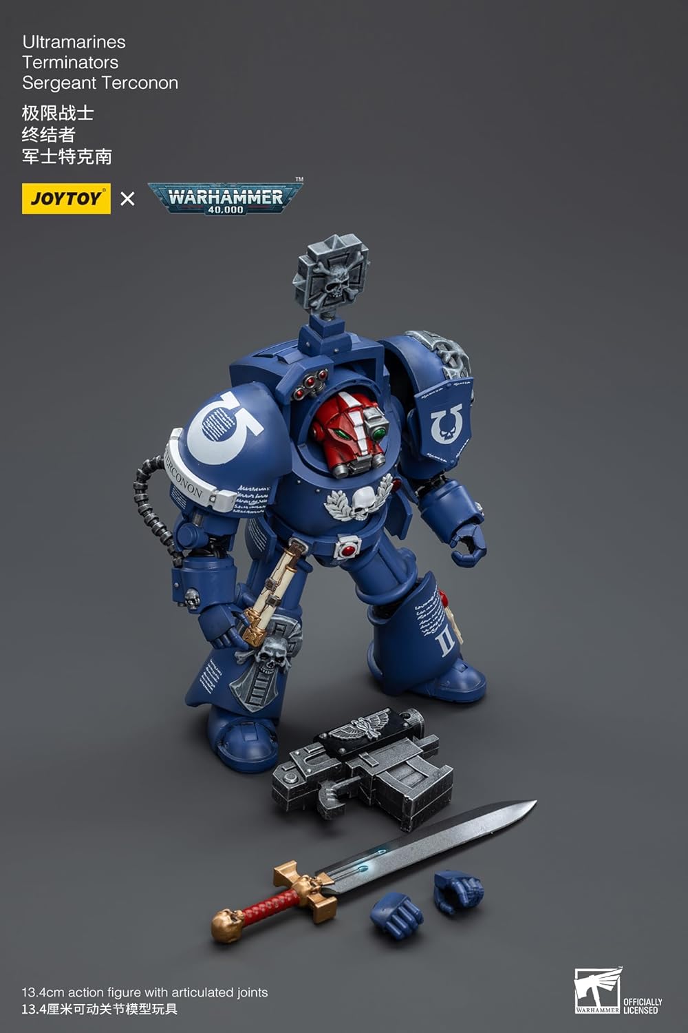 HiPlay JoyToy Warhammer 40K Ultramarines Terminators Sergeant Terconon 1:18 Scale Collectible Action Figure