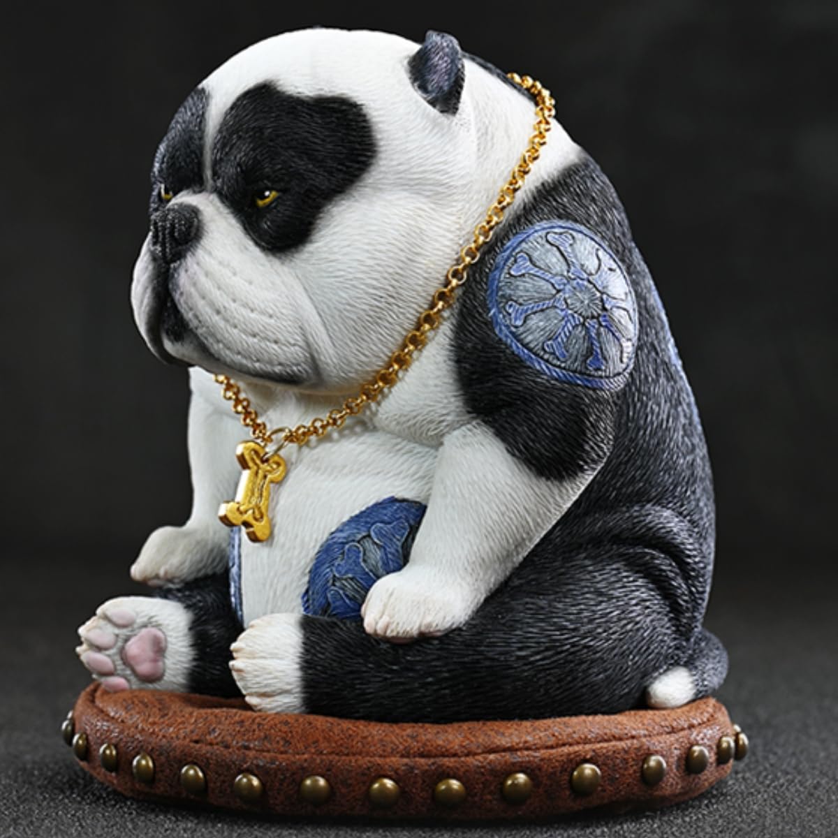 HiPlay JXK Collectible Dog Figure: Street Fighter Dog, 1:12 Scale Miniature Animal Figurine