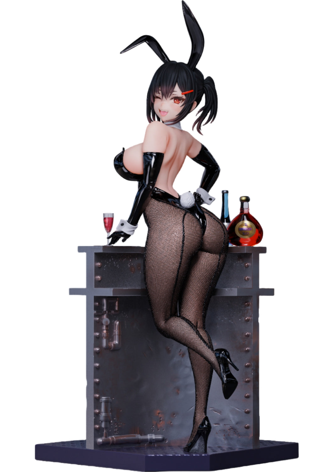 HiPlay BearPanda Collectible Figure: Bunny Girl, Lin, Anime Style and Movable Eye Design, 1:6 Scale Female Miniature Figurine (Lin)