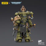 JOYTOY Warhammer 40,000 Death Guard Plague Marine with Bubotic axe and Plague Knife & Champion with Plasma Pistol and Power Fist 1/18 Scale Action Figure