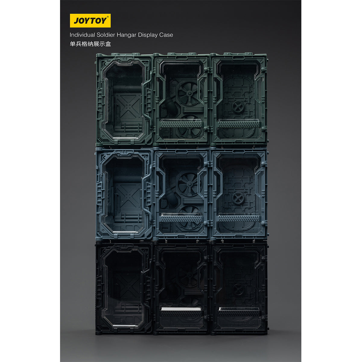 JOYTOY Individual Soldier Hangar Display Case Shadow Black Titanium Grey Starhunt Green 1/25 Scale Fit JOYTOY Series Action Figure