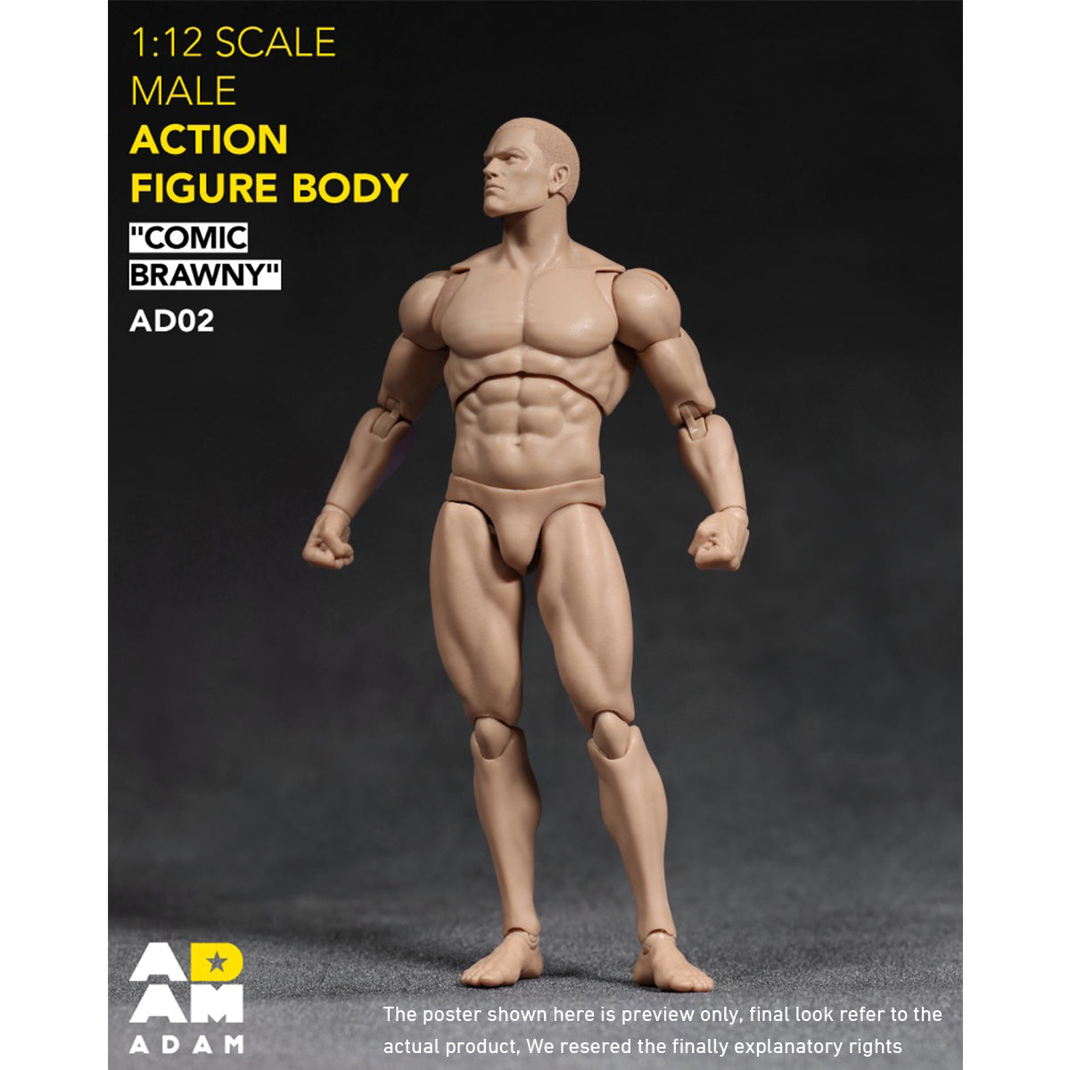 ADAM AD02 Articulated Joints Male Super Strong Comic Style 1/12 Scale Action Figure Body