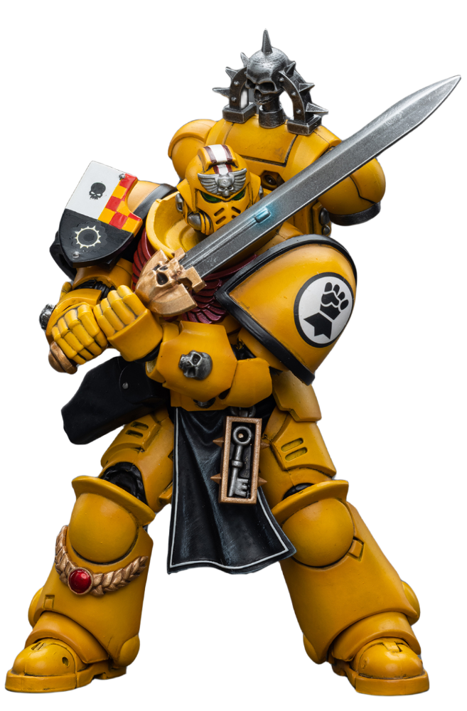 HiPlay JoyToy Warhammer 40K Collectible Figure: Imperial Fists Lieutenant with Power Sword 1:18 Scale Action Figures