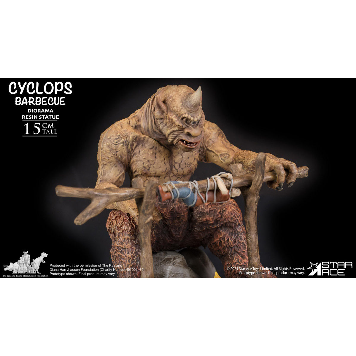 STAR ACE Toys, Ray Harryhausen: The Seventh Voyage of Sinbad - Cyclops Barbeque, Diorama Scene Base for Action Figurine