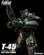 Figurine articulée Threezero Fallout T-45 Hot Rod Shark avec armure assistée