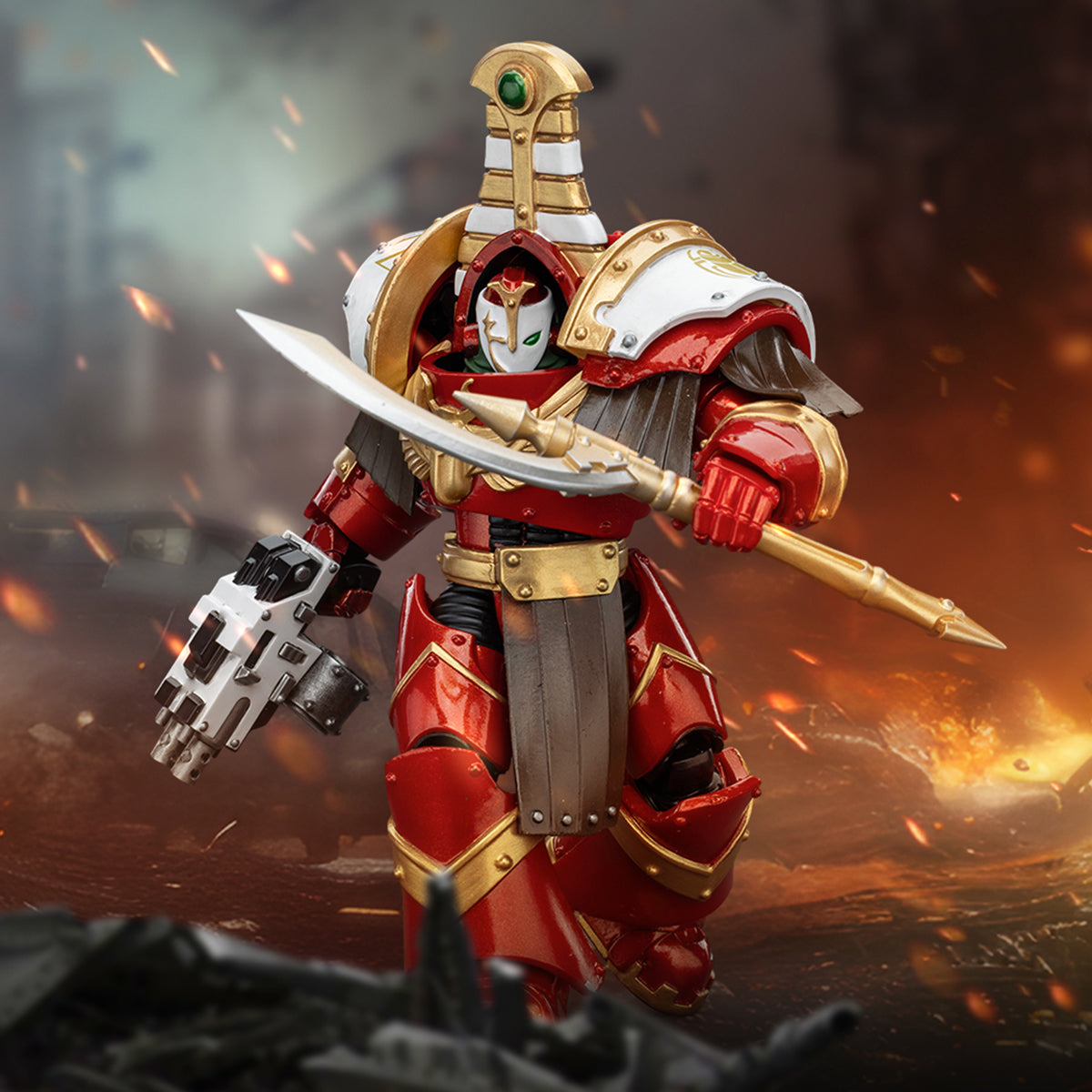 JOYTOY Sekhmet Terminator Cabal JT7349 Sekhmet with and Combi-Bolter and and Achea Force Weapon 1/18 Scale Action Figure