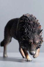 JXK Collectible Wolf Figure: North American Gray Wolf, Expertly Hand-Painted, Lifelike, Safe Resin, 1:6 Scale Miniature Animal Figurine