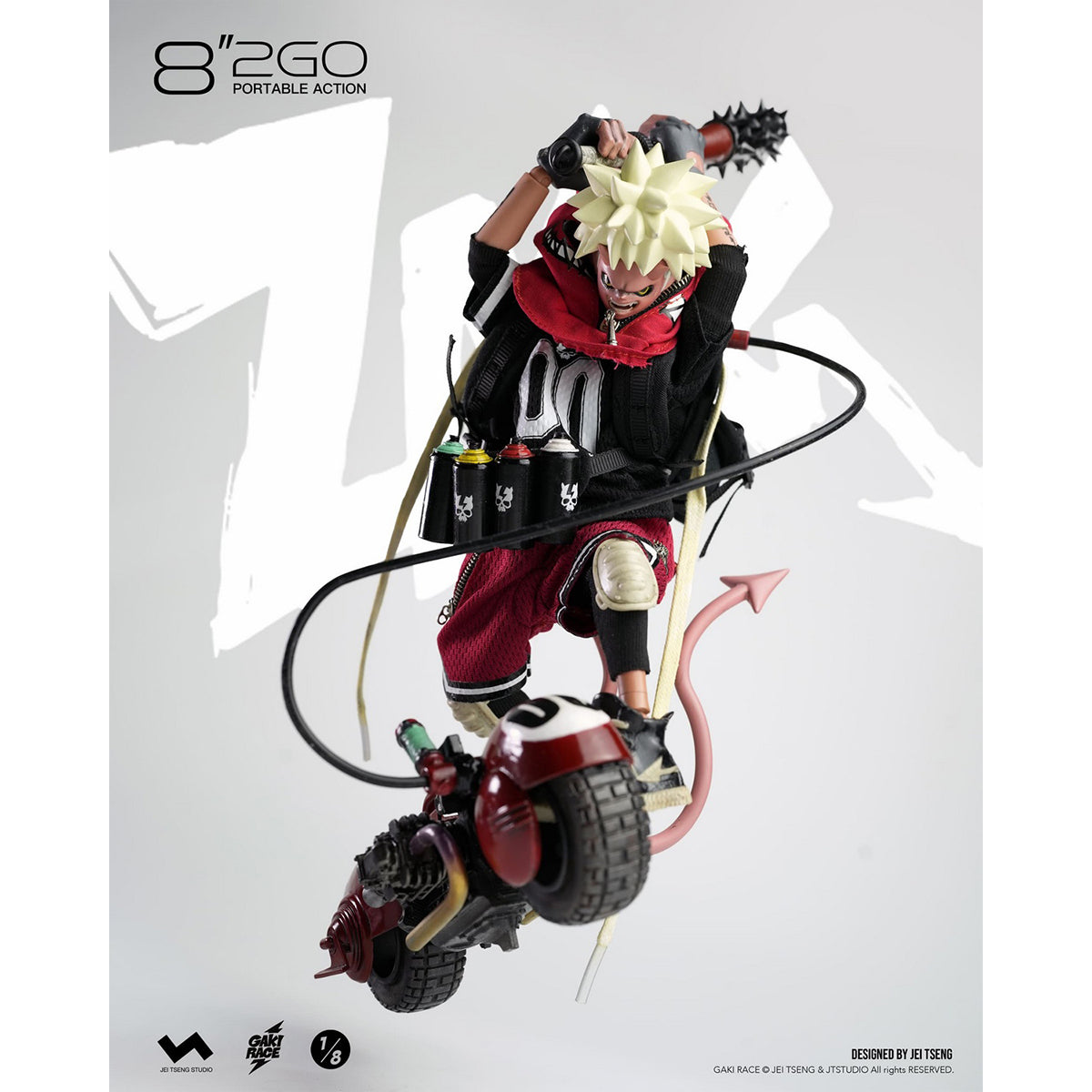 JTstudio 2GO GAKIRACE ZAIKI 8-inches Action Figure & Vehicle Model