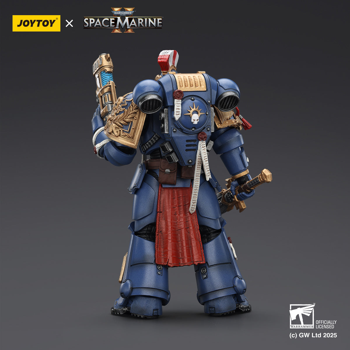 JOYTOY Ultramarines Relic Primus Armour with Plasma Pistol and Combat Blade & Ultramarines Heavy Artificer Armor with Relic Multi-Melta & Ultramarines Heavy Relic Primus Armor with Heavy Relic Bolt Rifle