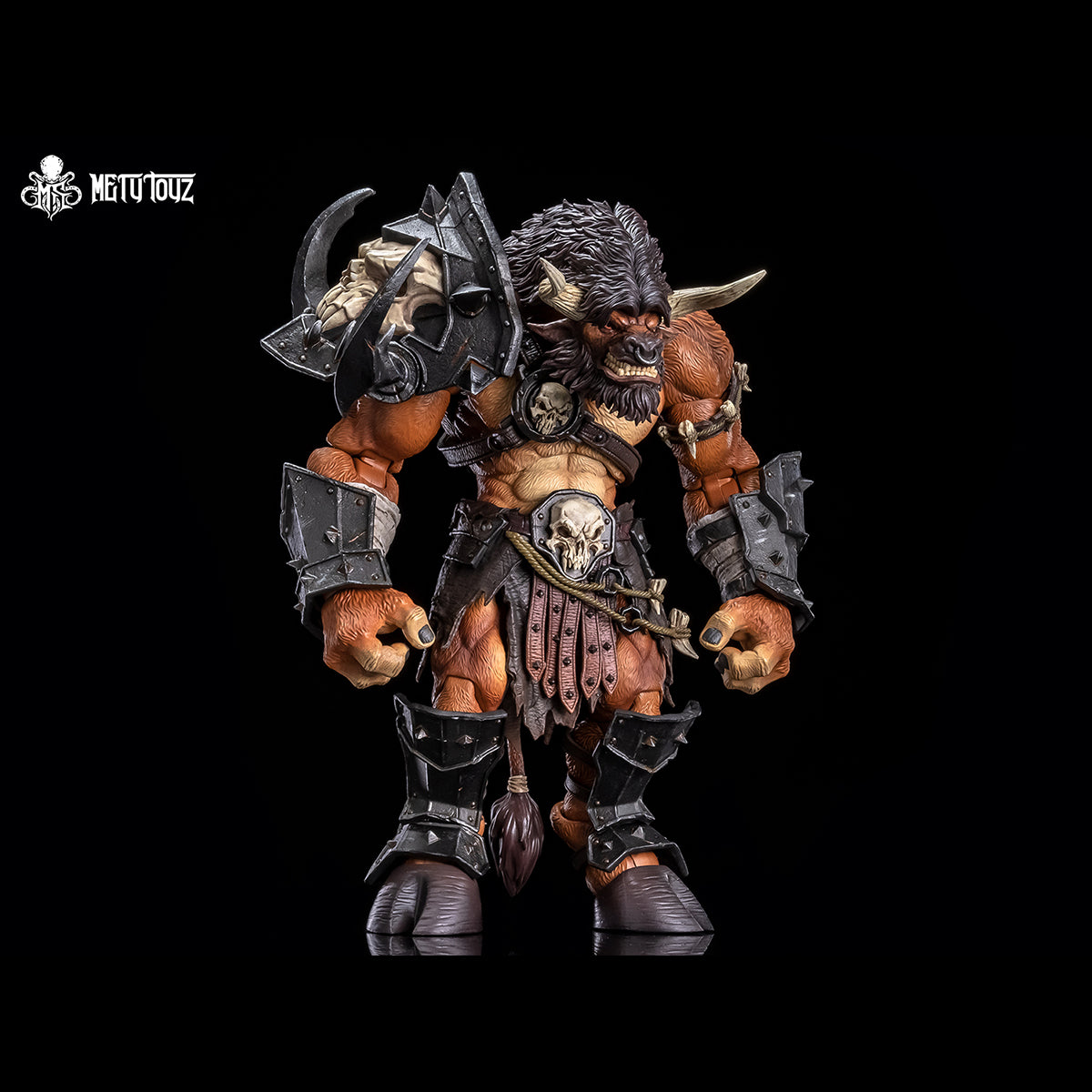 Metytoyz Mokhal Angry Horn Minotaur Gladiator Figure | 2 Heads & Removable Armor