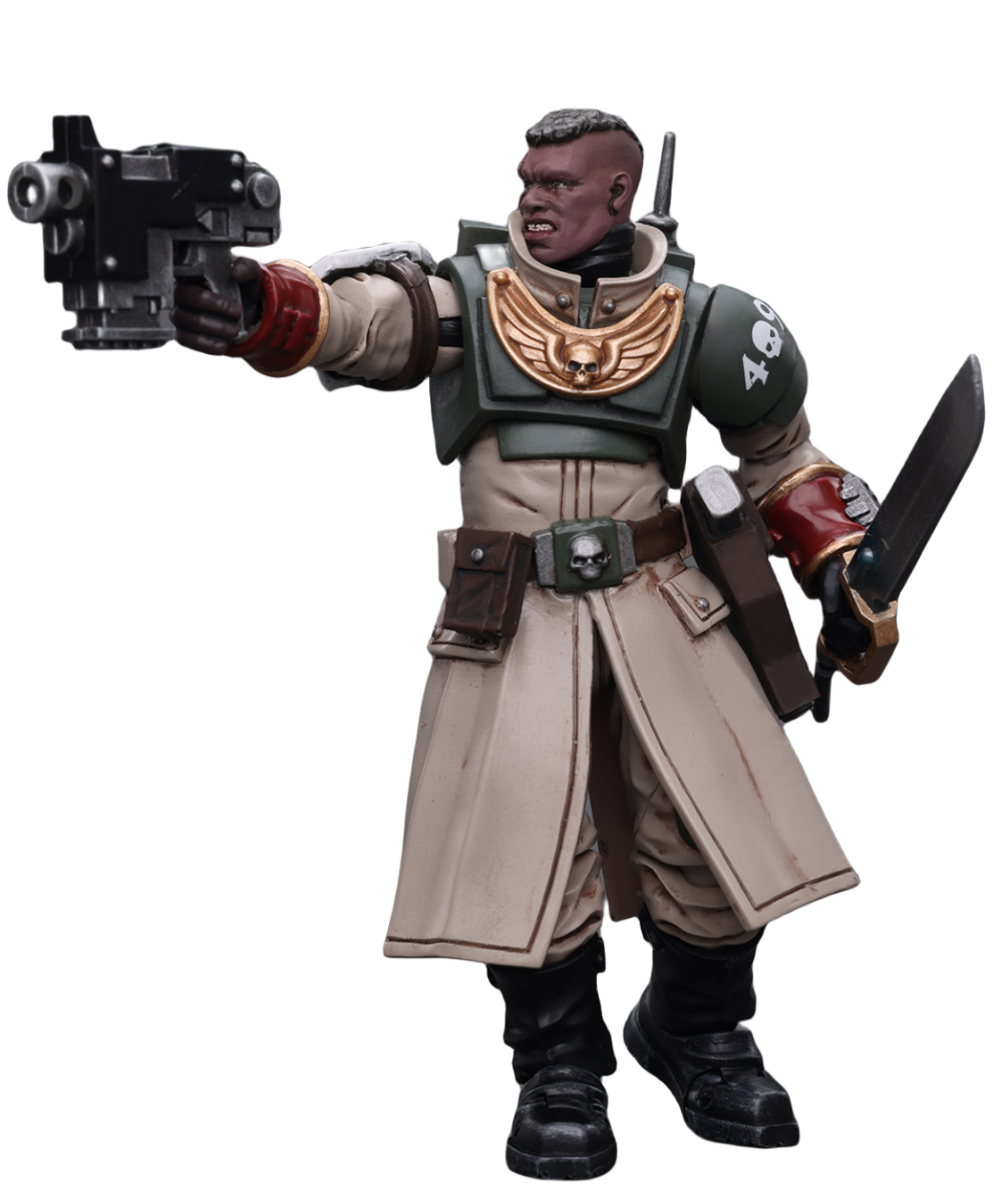 HiPlay JoyToy Warhammer 40K Collectible Figure: Astra Militarum Cadian Command Squad Commander with Power Sword 1:18 Scale Action Figures JT7905