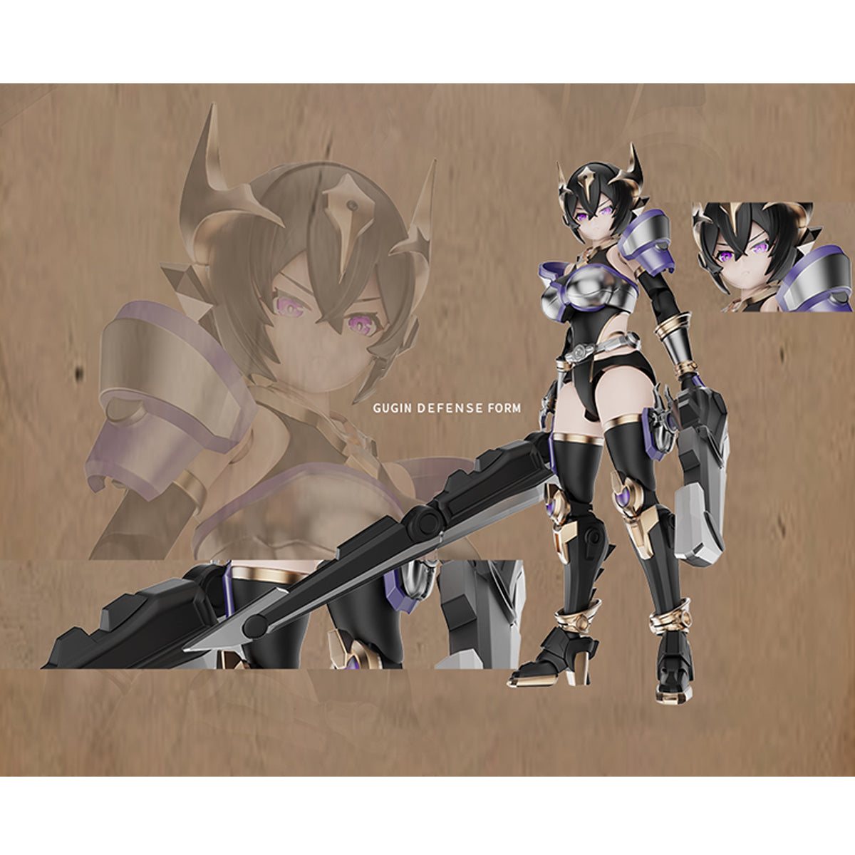 Yubo Creative Warrior Goddess Lia Dual Body + Motorcycle Assembly Model Kits