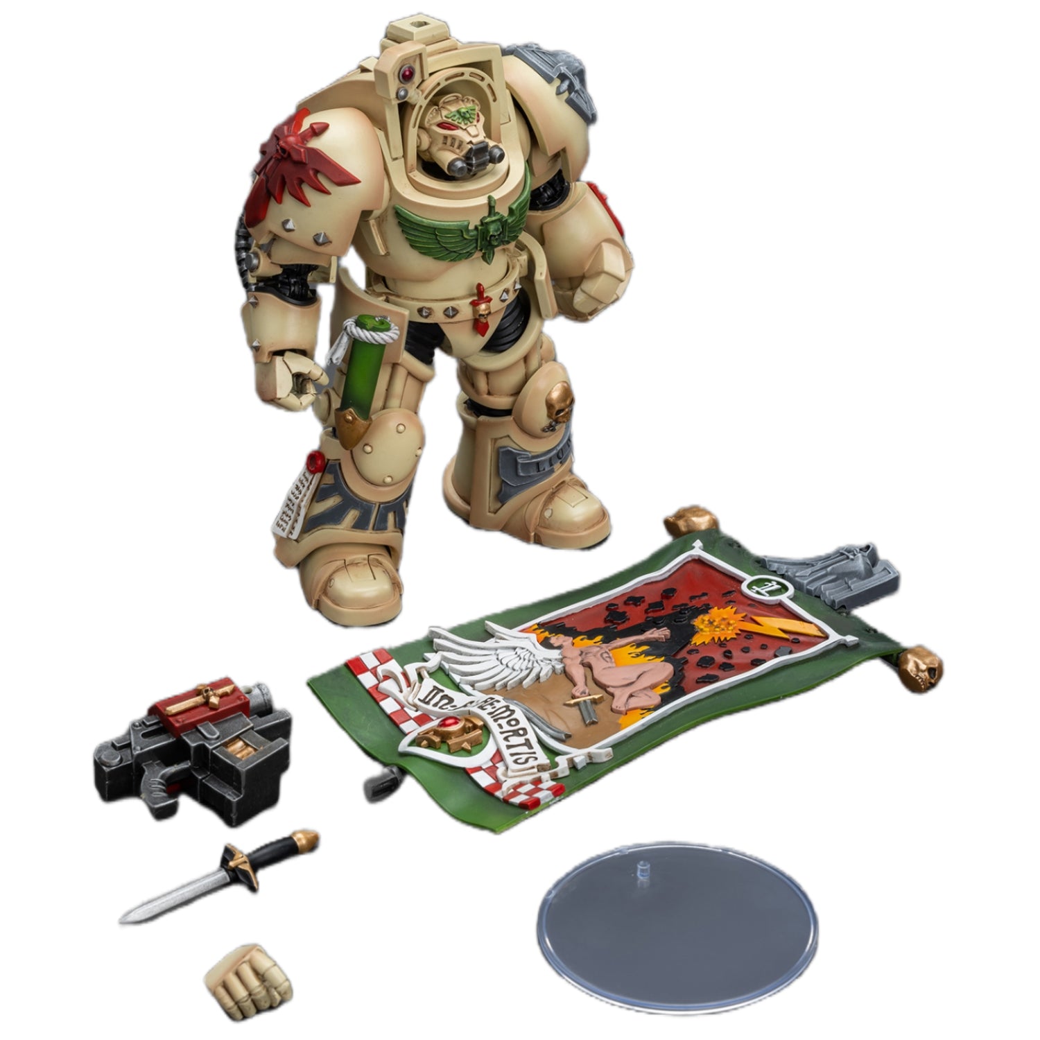 HiPlay JoyToy JT9176 40K Collectible Figure: Dark Angels Deathwing Ancient with Company Banner 1:18 Scale Action Figures