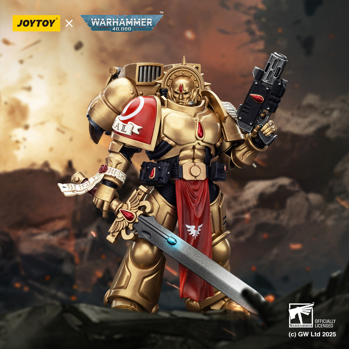 JOYTOY Blood Angels Sanguinary Guard with Angelus Boltgun and Encarmine Spear/with Inferno Pistol and Encarmine Blade/'Little' Horus Aximand Captain of the 5th Company/Chaos Space Marines Cypher Lord of the Fallen