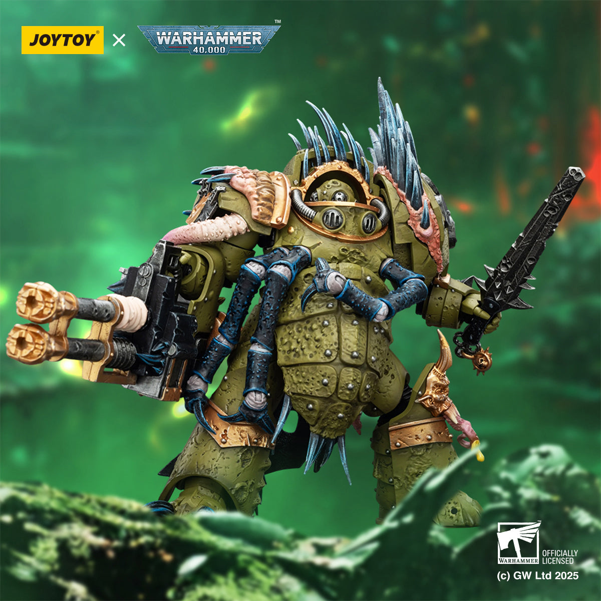 JOYTOY Warhammer Death Guard Blightlord Terminator & Plague Marine Icon bearer with Boltgun and Plague knife 1/18 Scale Action Figure