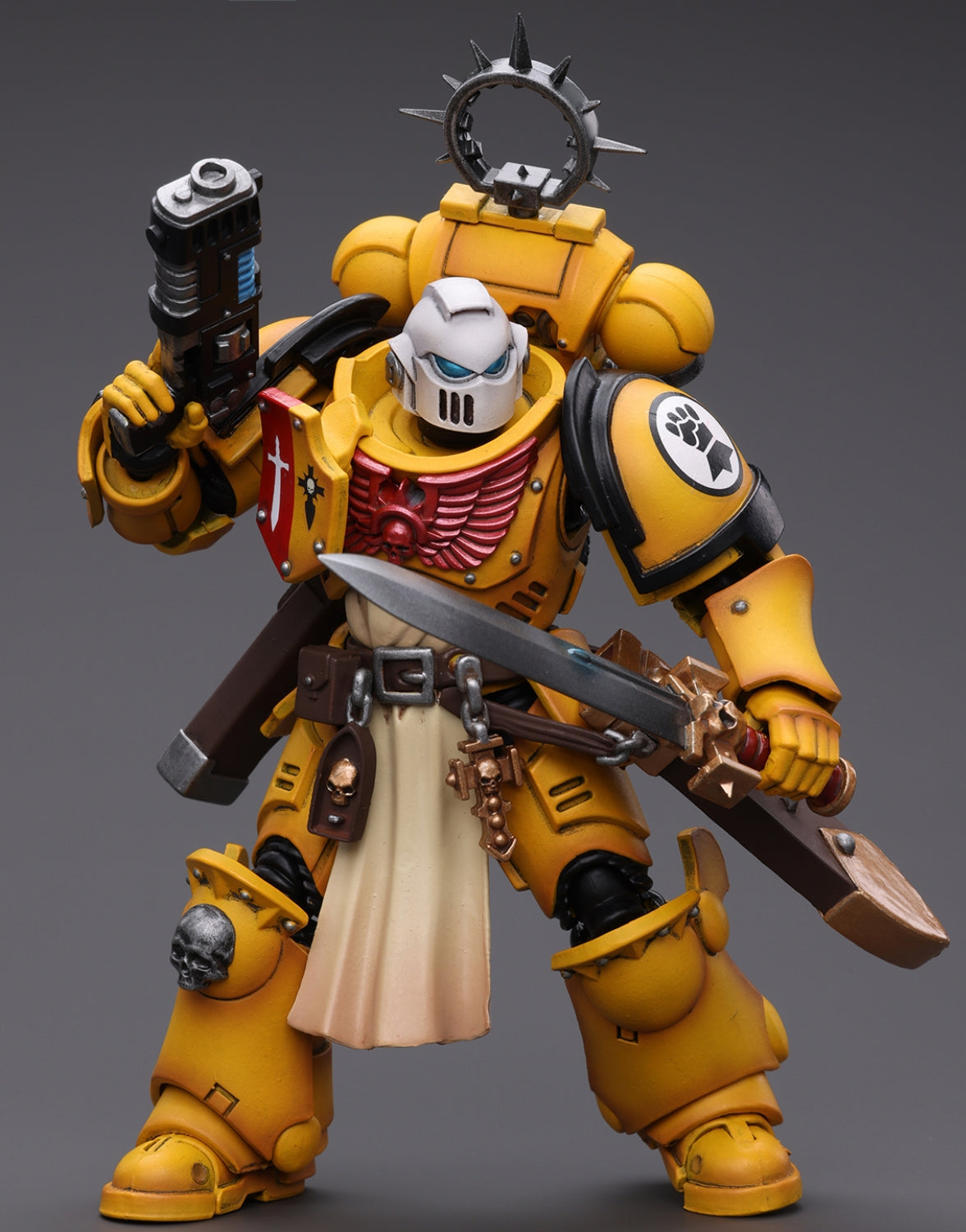 HiPlay JoyToy Warhammer 40K Collectible Figure: Primaris Space Marines Imperial Fists Bladeguard Veteran 1:18 Scale Action Figures JT2771 (Imperial Fists JT2771)