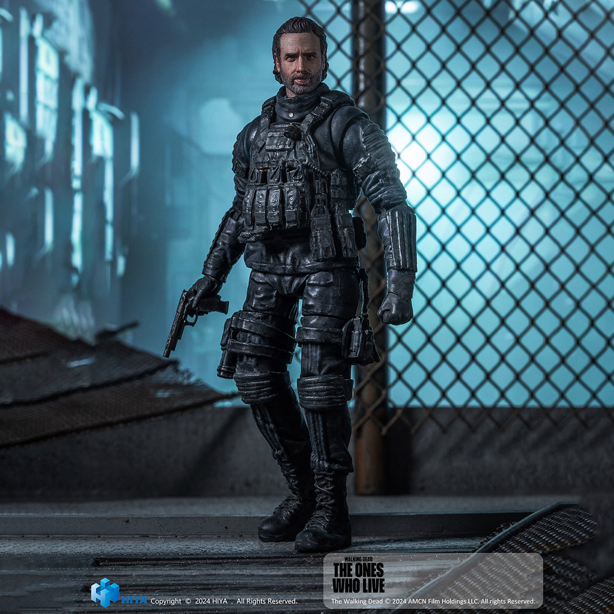HIYA Exquisita Miniserie Rick de The Walking Dead: Figura de acción de Los que viven