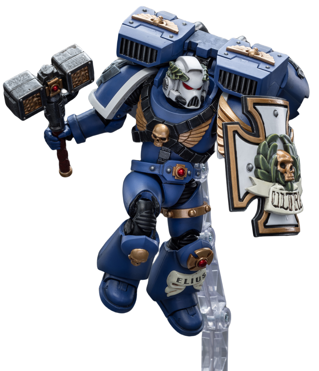 HiPlay JoyToy Warhammer 40K Collectible Figure: Ultramarine Vanguard Veteran with Thunder Hammer and Storm Shield 1:18 Scale Action Figures (Thunder Hammer and Storm Shield JT8032)