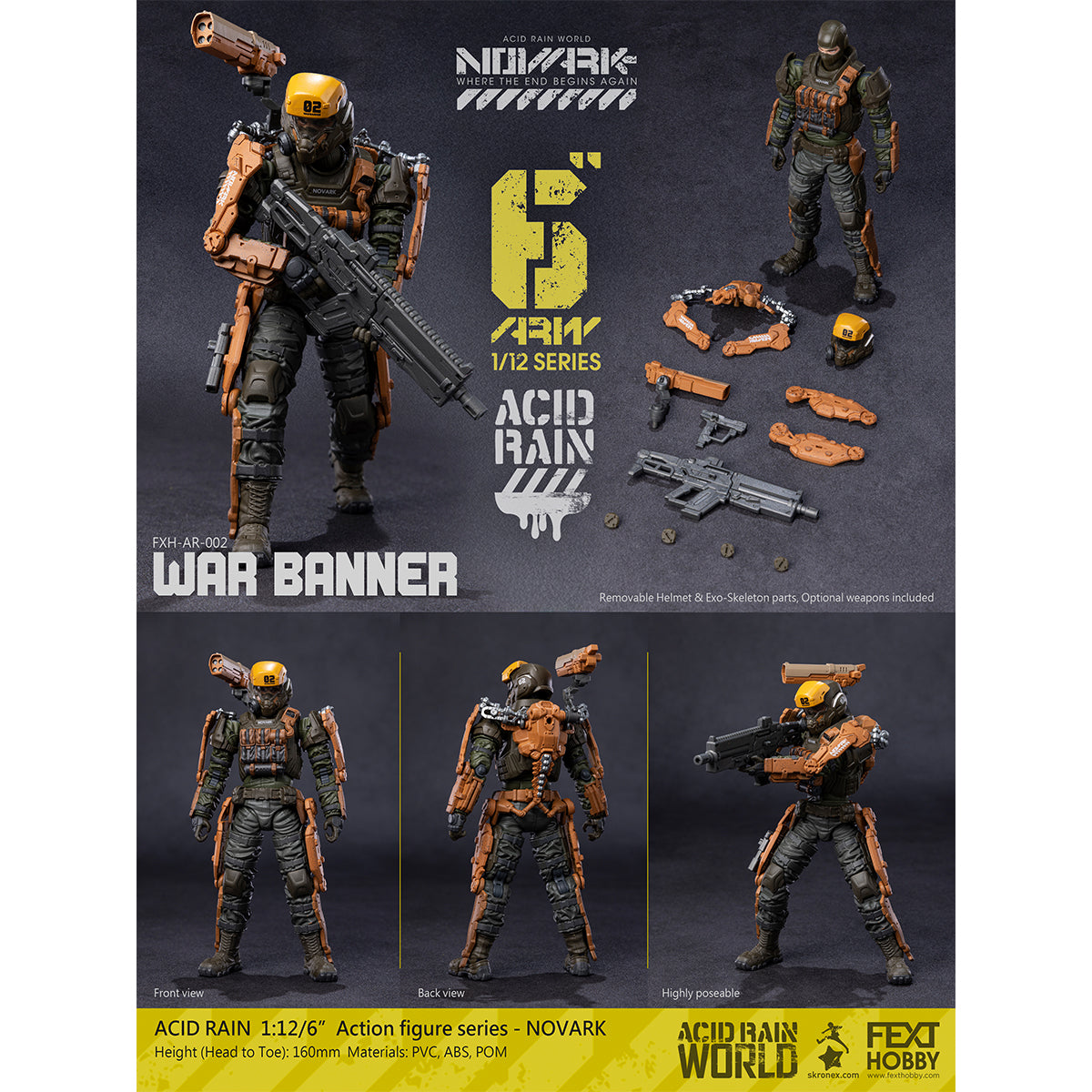 FEXT HOBBY Acid Rain World: Novark FXH-AR-001 THAME/FXH-AR-002 WAR BANNER/FXH-AR-003 SKULLWELDER/FXH-AR-004 PROTEUS 1/12 Scale Action Figure