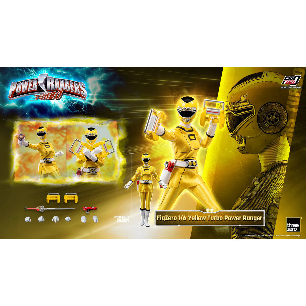 Threezero Yellow Turbo Power Ranger Action Figure
