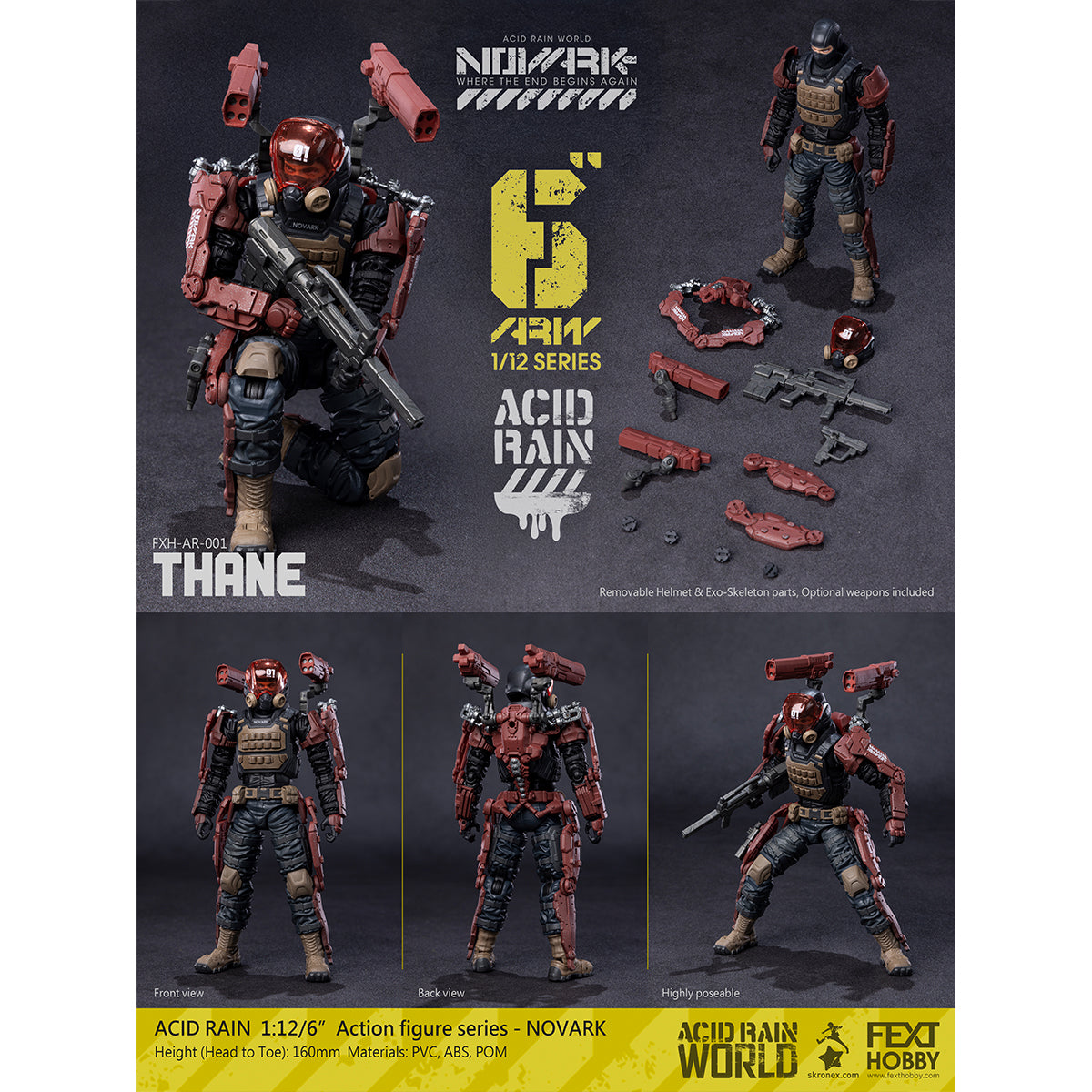 FEXT HOBBY Acid Rain World: Novark FXH-AR-001 THAME/FXH-AR-002 WAR BANNER/FXH-AR-003 SKULLWELDER/FXH-AR-004 PROTEUS 1/12 Scale Action Figure