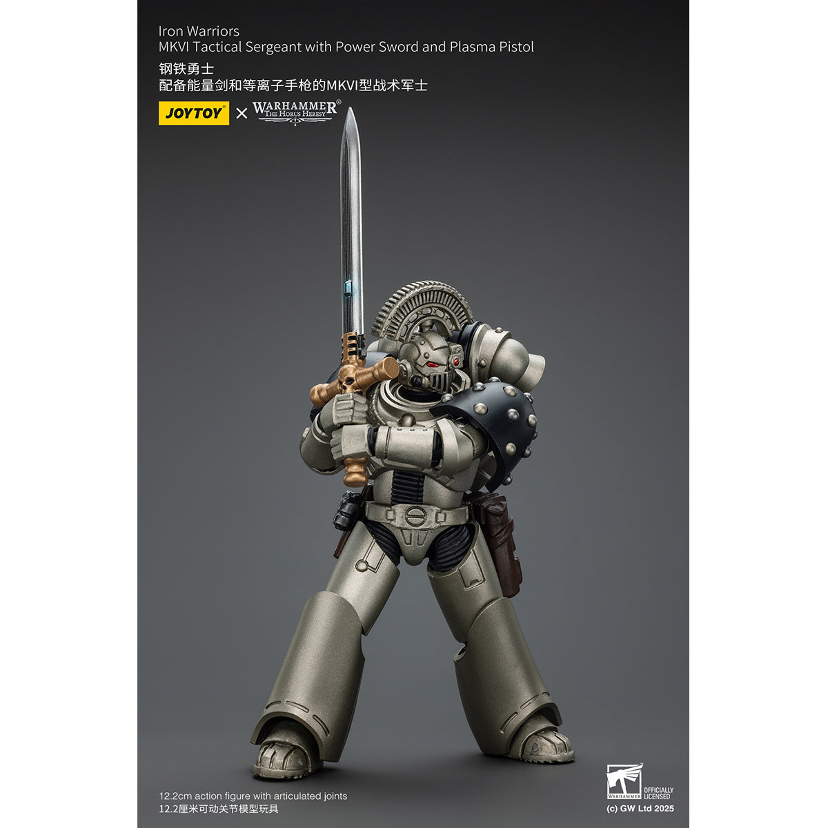 JOYTOY Warhammer The Horus Heresy, Iron Warriors Command Squad Chosen with Legion Standard/MKVI Tactical Sergeant with Power Sword and Plasma Pistol, Action Figures