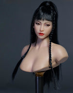 YMTOYS Asian Female Head Sculpt Huali (YMT102B) Realistic Beauty Headplay with Rooted Hair 1/6 Scale fit Action Figure