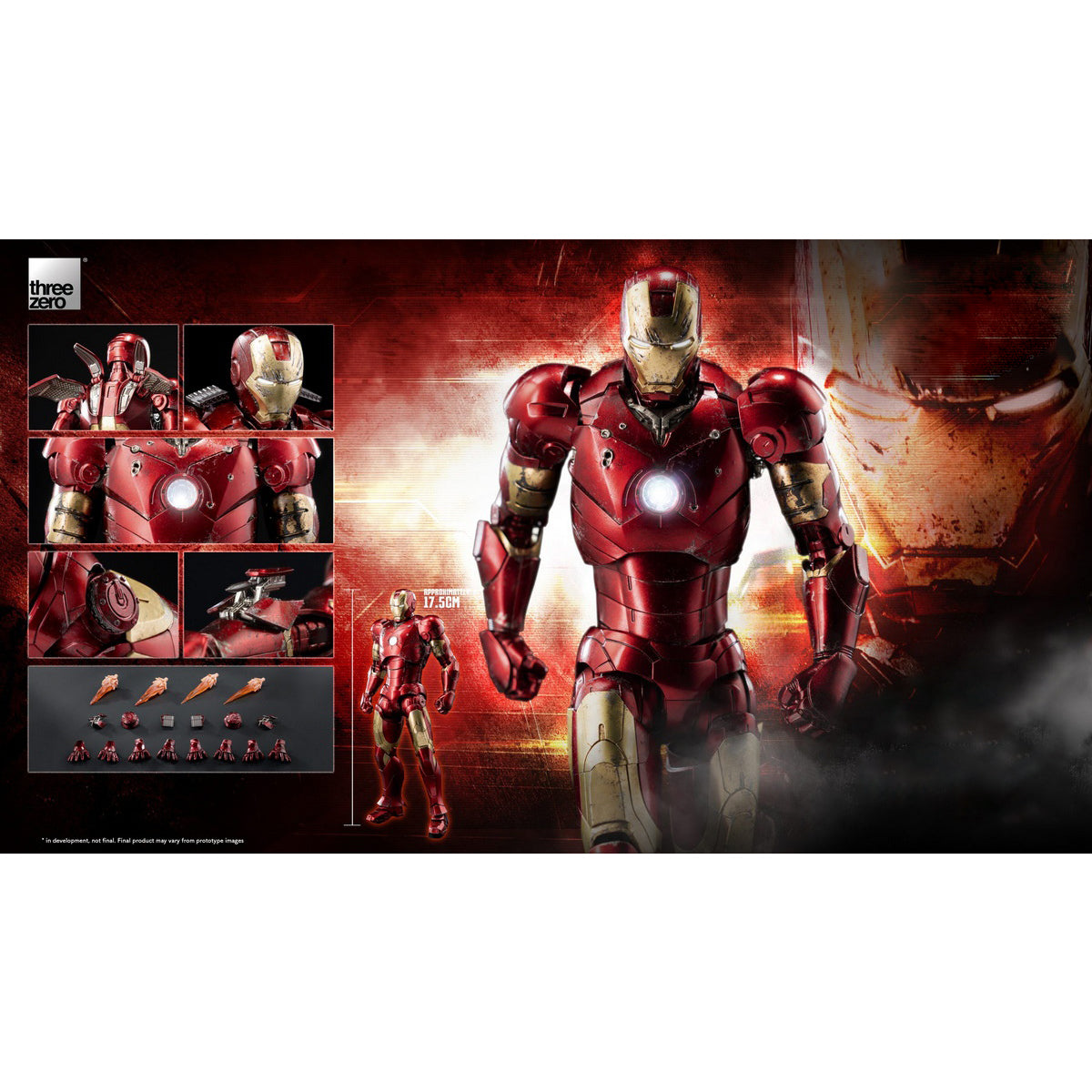 Threezero DLX Iron Man Mark3 Battle Damaged Action Figures