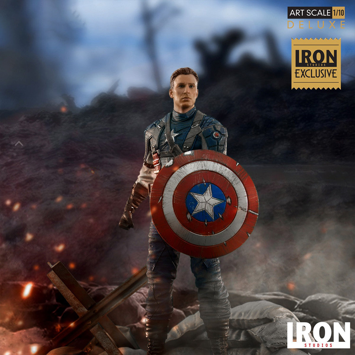 Iron Studios MARCAS18019-10 MCU 10th Years Anniversary Captain America 1/10 Scale Art Statue