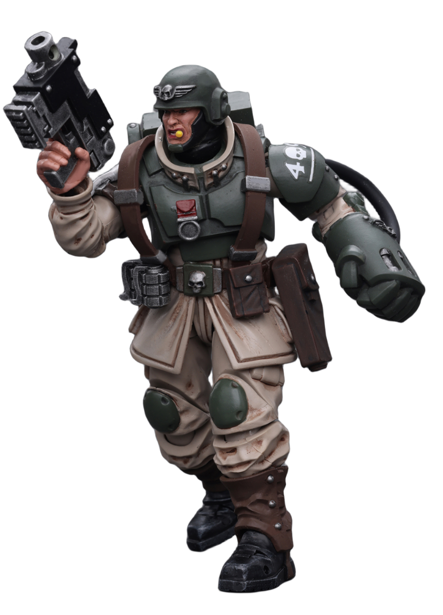 HiPlay JoyToy Warhammer 40K Collectible Figure: Astra Militarum Cadian Command Squad Veteran Sergeant with Power Fist 1:18 Scale Action Figures JT7936