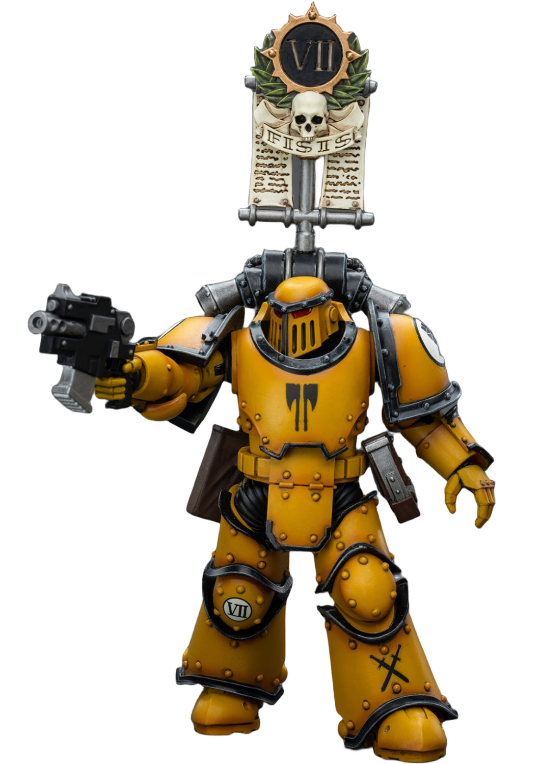 HiPlay JoyToy 40K Collectible Figure: Imperial Fists Legion MkIII Tactical Squad Legionary with Legion Vexilla 1:18 Scale Action Figures JT9053