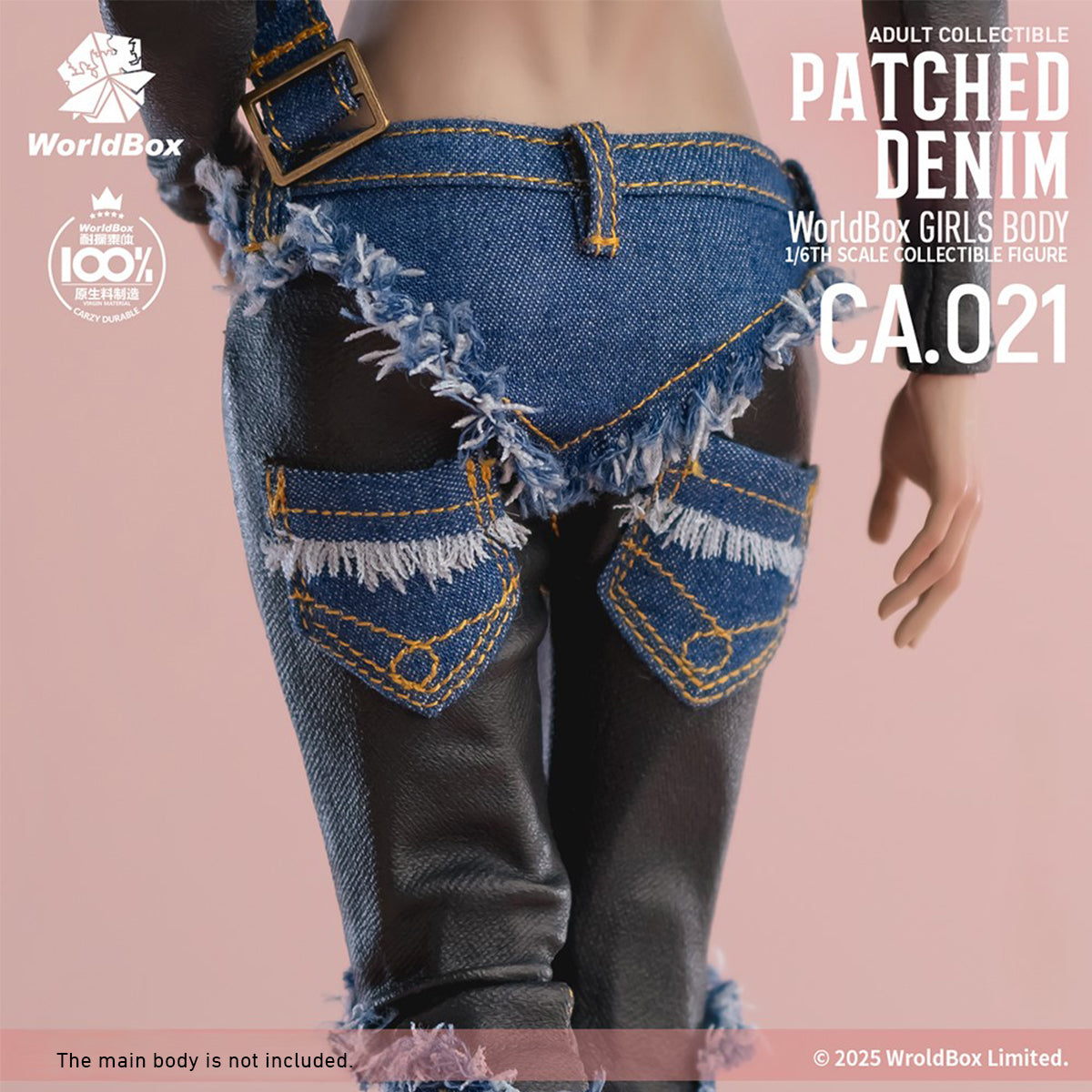 Worldbox Retro Patchwork Denim Suit CA021 Doll Clothes Accessory 1/6 Scale Fit Silicone Action Figure