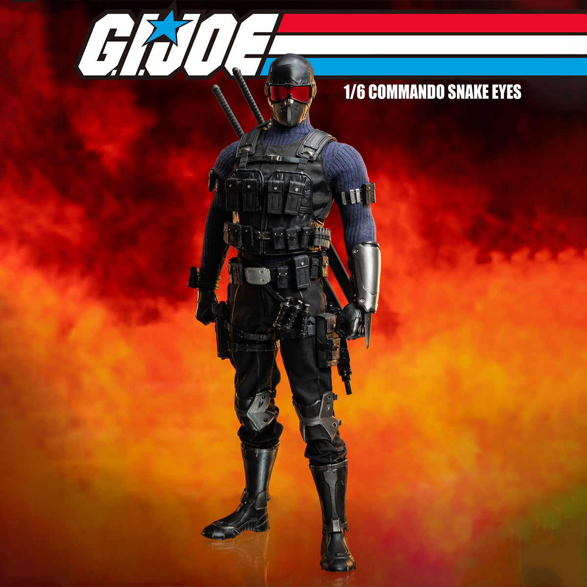 HiPlay Threezero: G.I. Joe Figzero Commando Snake Eyes,  Action Figurine