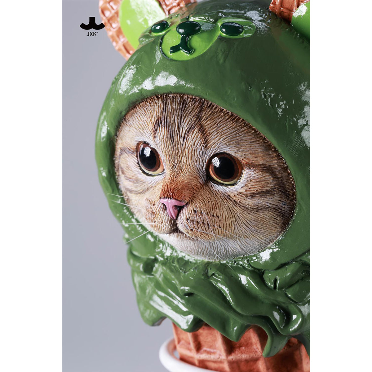 JXK Kitty Cone Cat Figurine 2.0 Static Expertly Hand-Painted Lifelike Animal Figurine