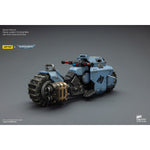 JOYTOY Warhammer 40K Raven Guard/Space Wolves/Blood Angels Raider-pattern Combat Bike with twin-linked bolt rifles (JT03776) 1/18 Scale Action Figure Vehicle Set