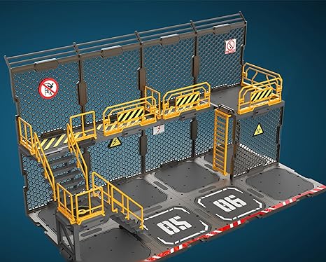 HiPlay 1/18 Scale Action Figure Accessory: Diorama Building Set, Iron Net Base-A Model for Miniature Collectible Figure SIB05