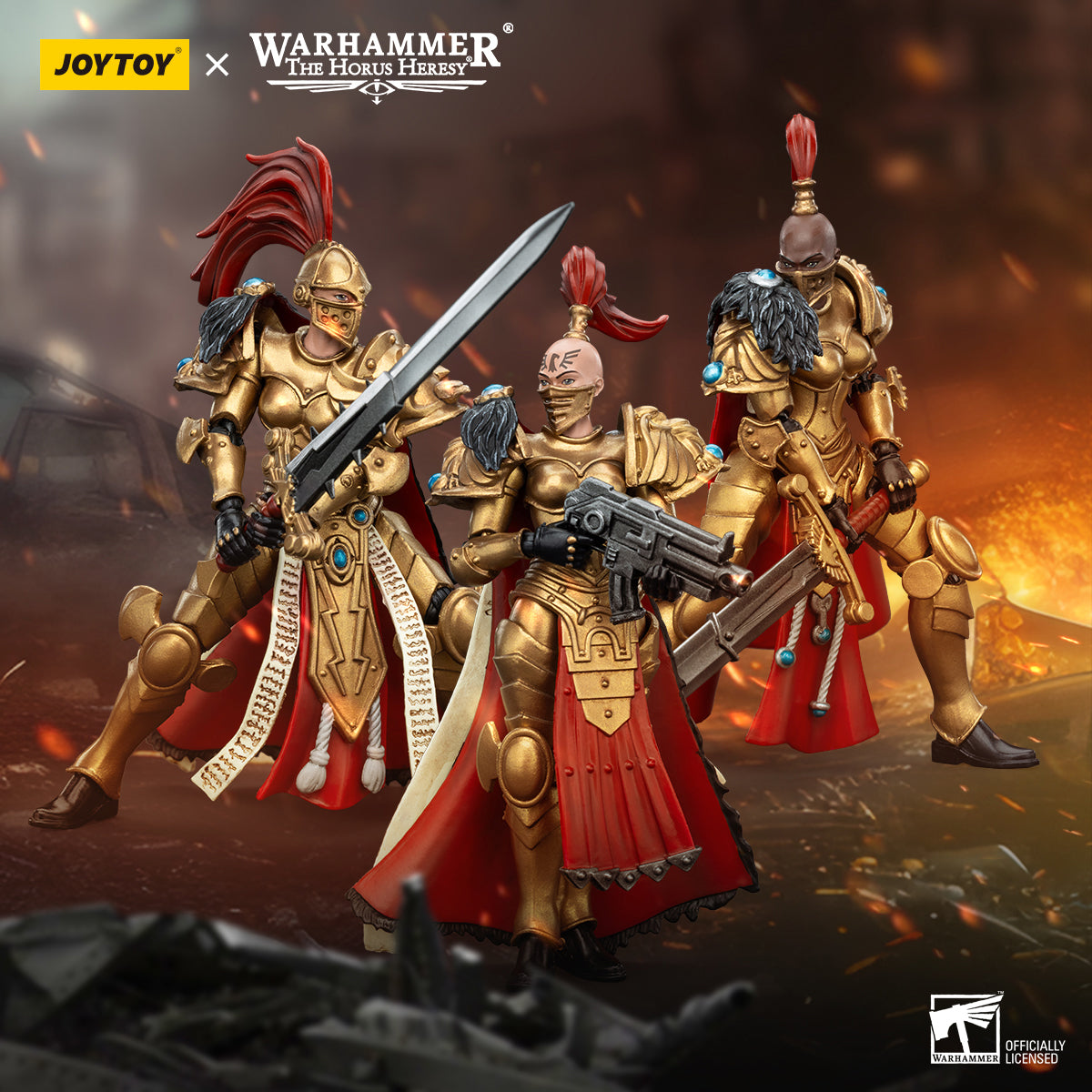(Only Shipped to the US) JOYTOY JT00874 Sisters of Silence White Falcons Vigilator Cadre Vigilator 2 Warhammer 1/18 Scale Action Figures