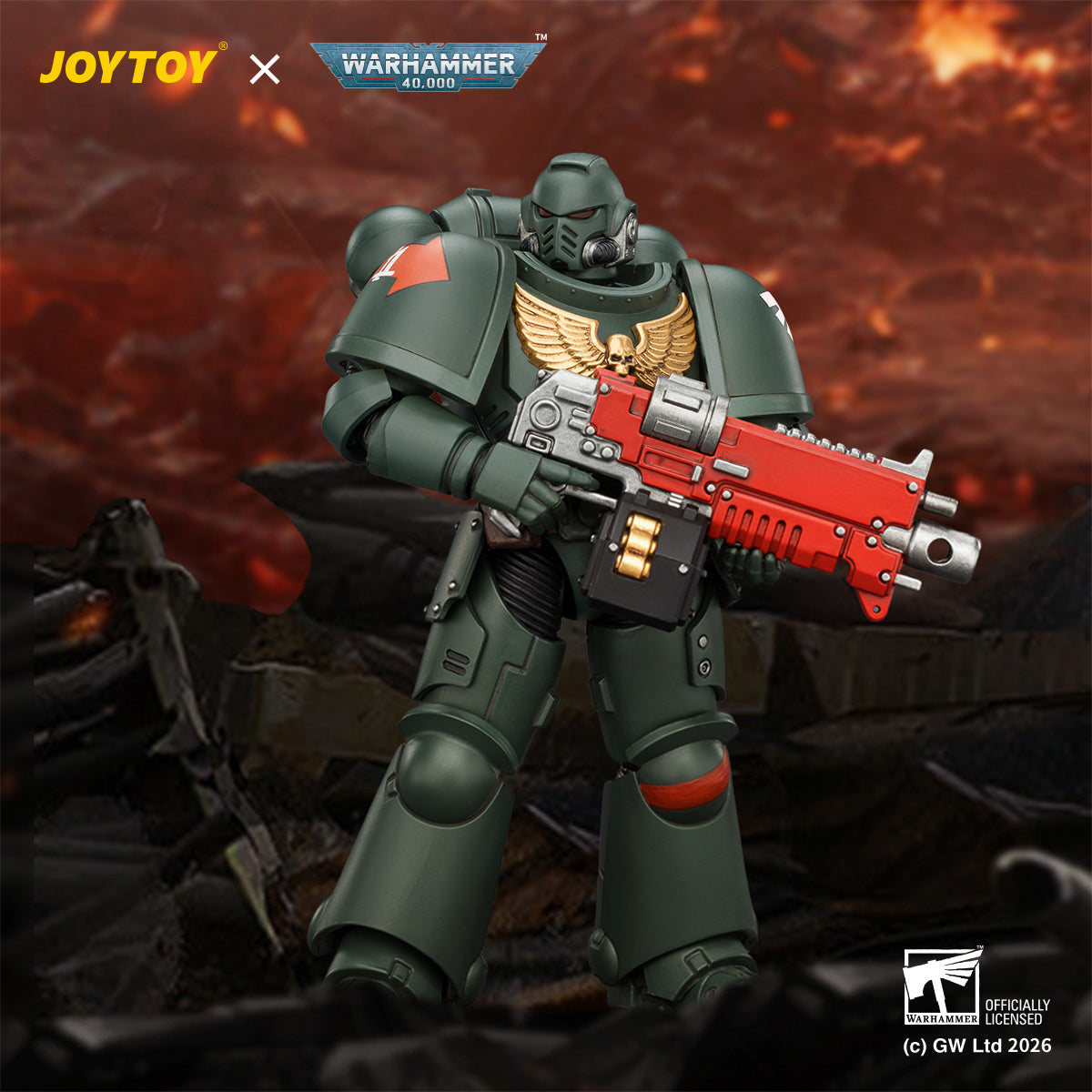JOYTOY Warhammer 40k Black Templars/Raven Guard/White Scars/Salamanders/Dark Angels/Space Wolves/Imperial Fists/Iron Hands/Blood Angels/Ultramarines Intercessor Bolt Rifle Bolt Pistol Chainsword