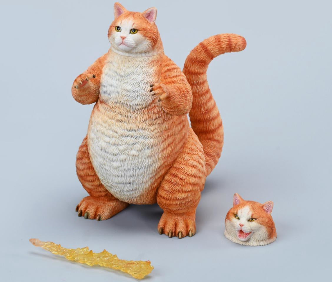 JXK JXK226A Orange Meowzilla Expertly Hand-Painted, Lifelike Animal Figurine