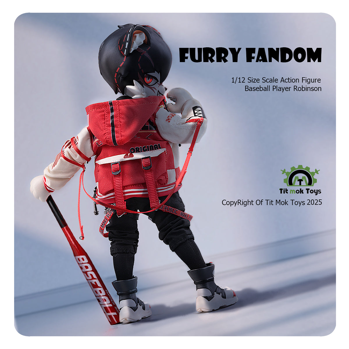Tit Mok Toys Poseable Beastman Baseball Prodigy Robinson 1/12 Scale Furry Series Action Figure