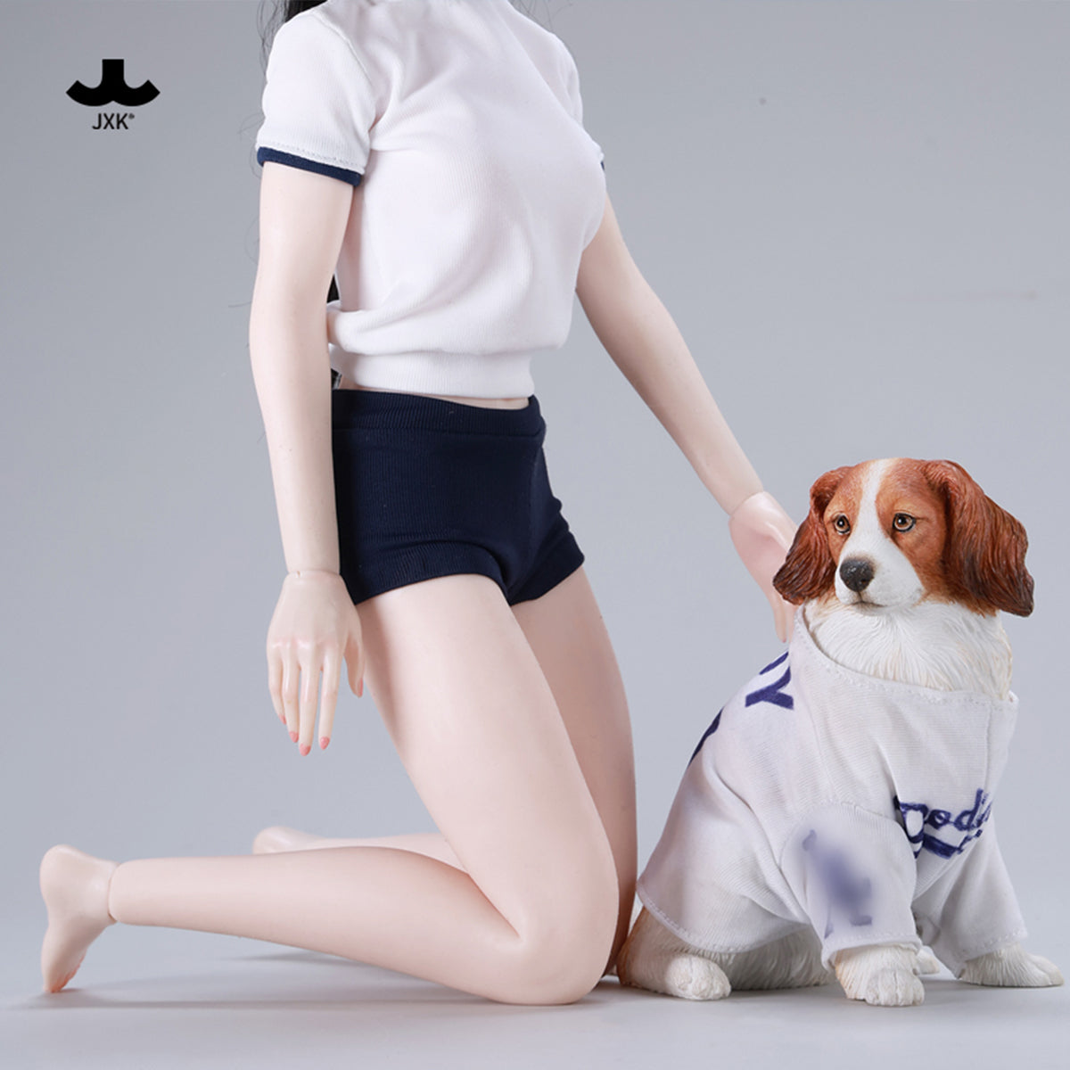 JXK, Kooikerhondje Dog, Static Expertly Hand-Painted Lifelike Animal Figurine