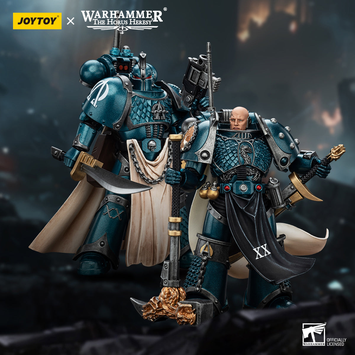 Figuras de acción JOYTOY Warhammer La Herejía de Horus: Legión Alfa, Pretor de la Legión con Espada de Poder