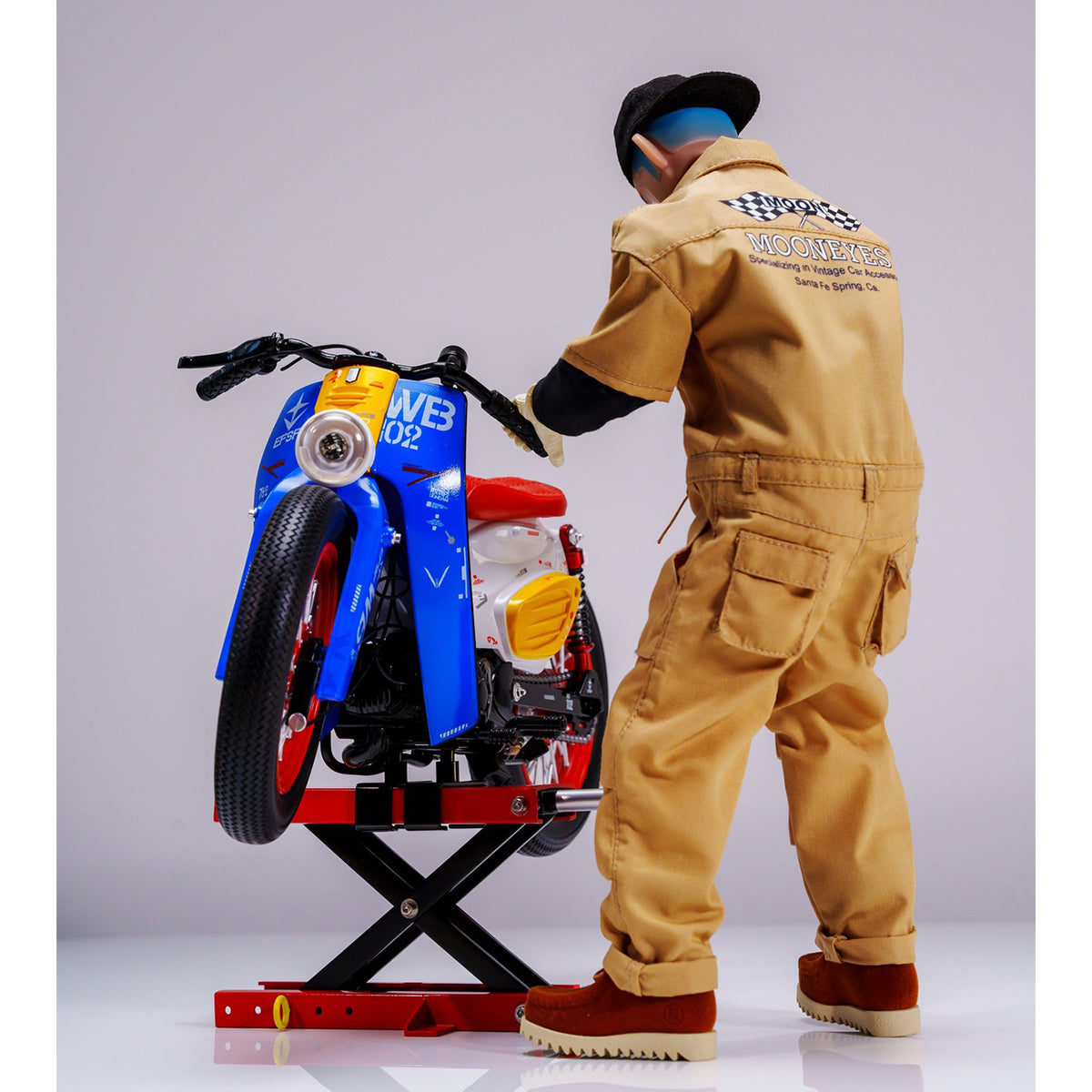 TrickyMan12 Motorcycle Lift Repair Platform Model Doll Accessory Fit 1