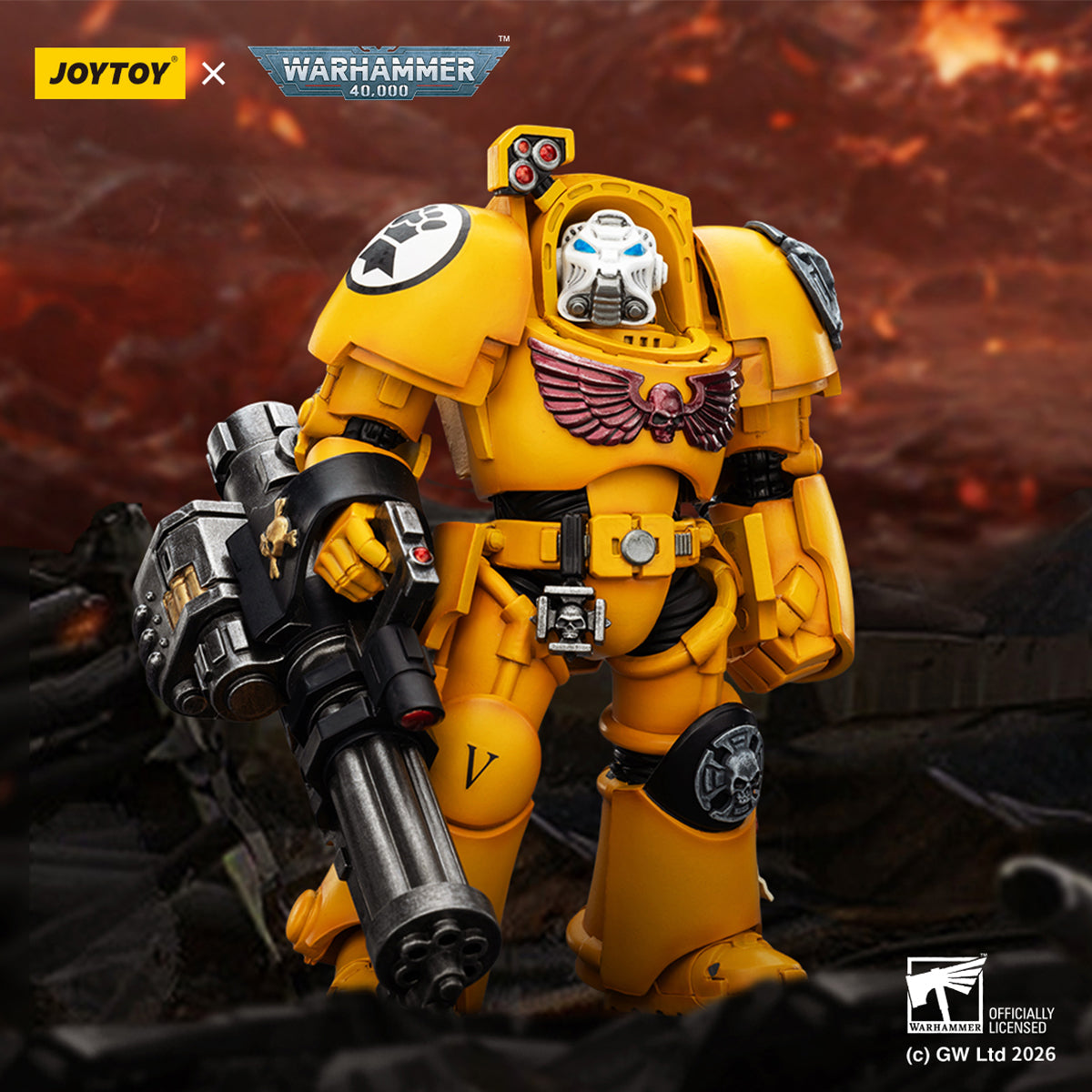 JOYTOY Warhammer 40,000 Imperial Fists Terminator with Power Fist and Assault Cannon & with Power Fist and Storm Bolter & with Power Sword and Storm Bolter Action Figure
