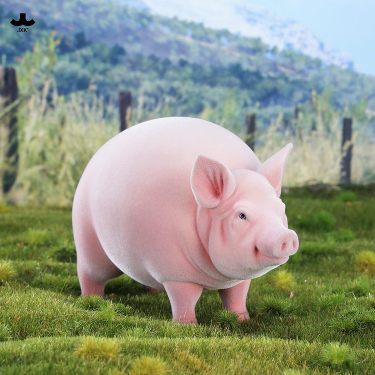JXK Plump and Round Fat Pig (JXK343) Static Expertly Hand-Painted Lifelike Animal Figurine
