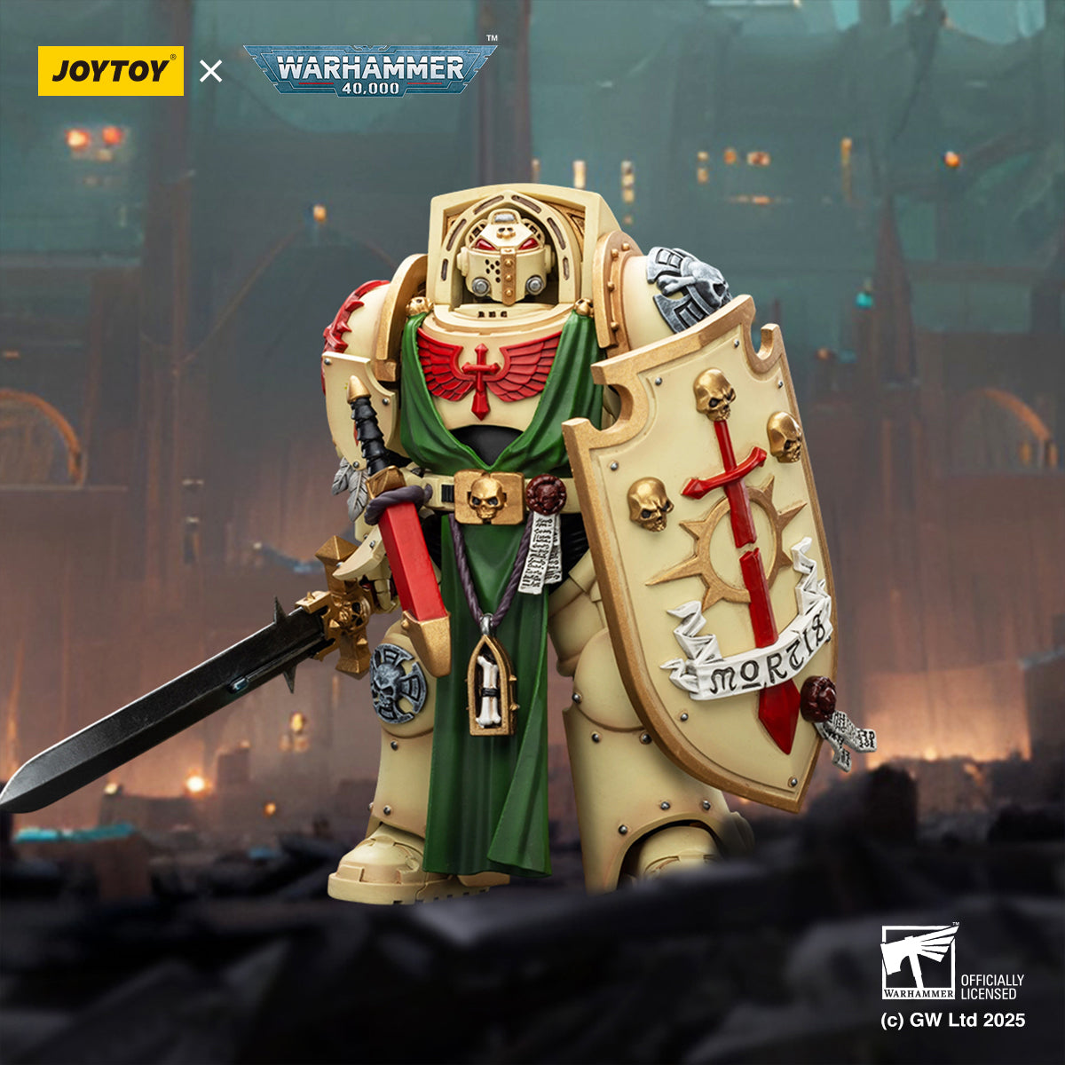 (Only Shipped to the US) JOYTOY Dark Angels Deathwing Knight 3 With Power Sword and Storm Shield JT02502 1/18 Scale Action Figure