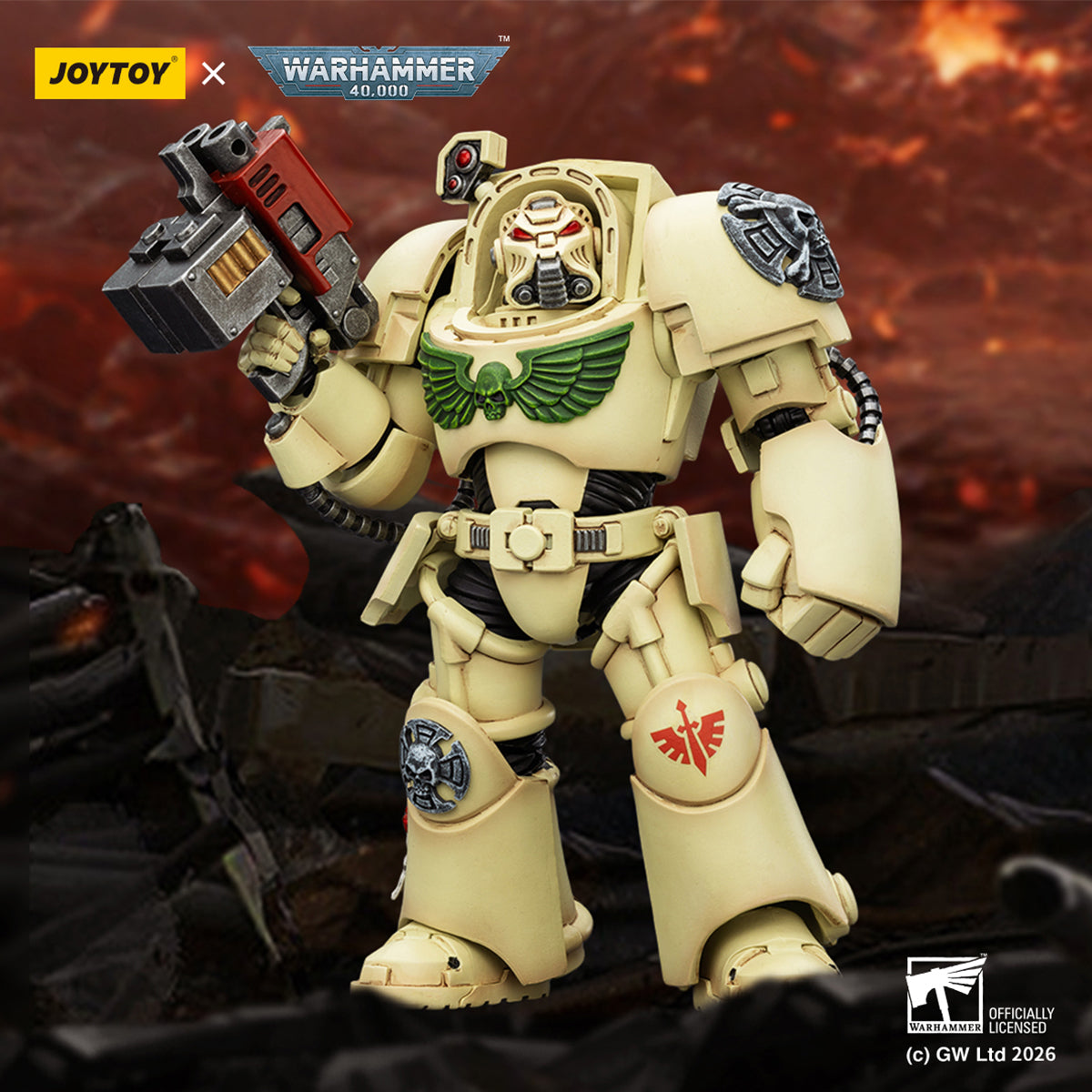 JOYTOY Warhammer 40,000 Dark Angels Deathwing Terminator with Power Fist and Assault Cannon & with Power Fist and Storm Bolter & with Power Sword and Storm Bolter Action Figure