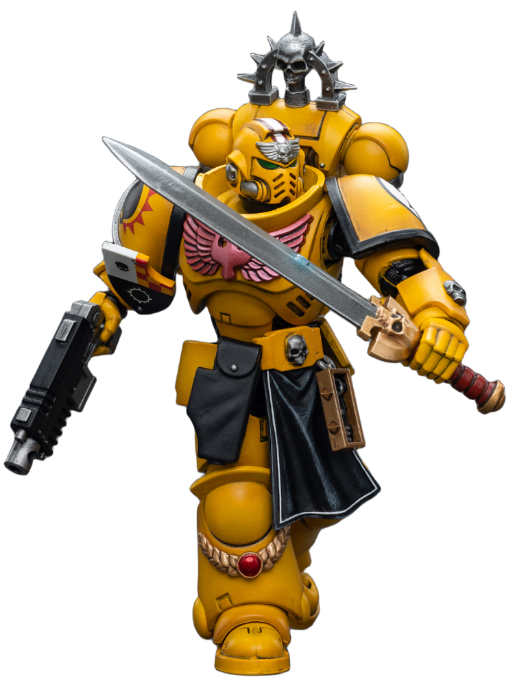 HiPlay JoyToy Warhammer 40K Collectible Figure: Imperial Fists Lieutenant with Power Sword 1:18 Scale Action Figures